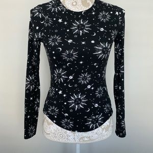 Astrological print long sleeve top
